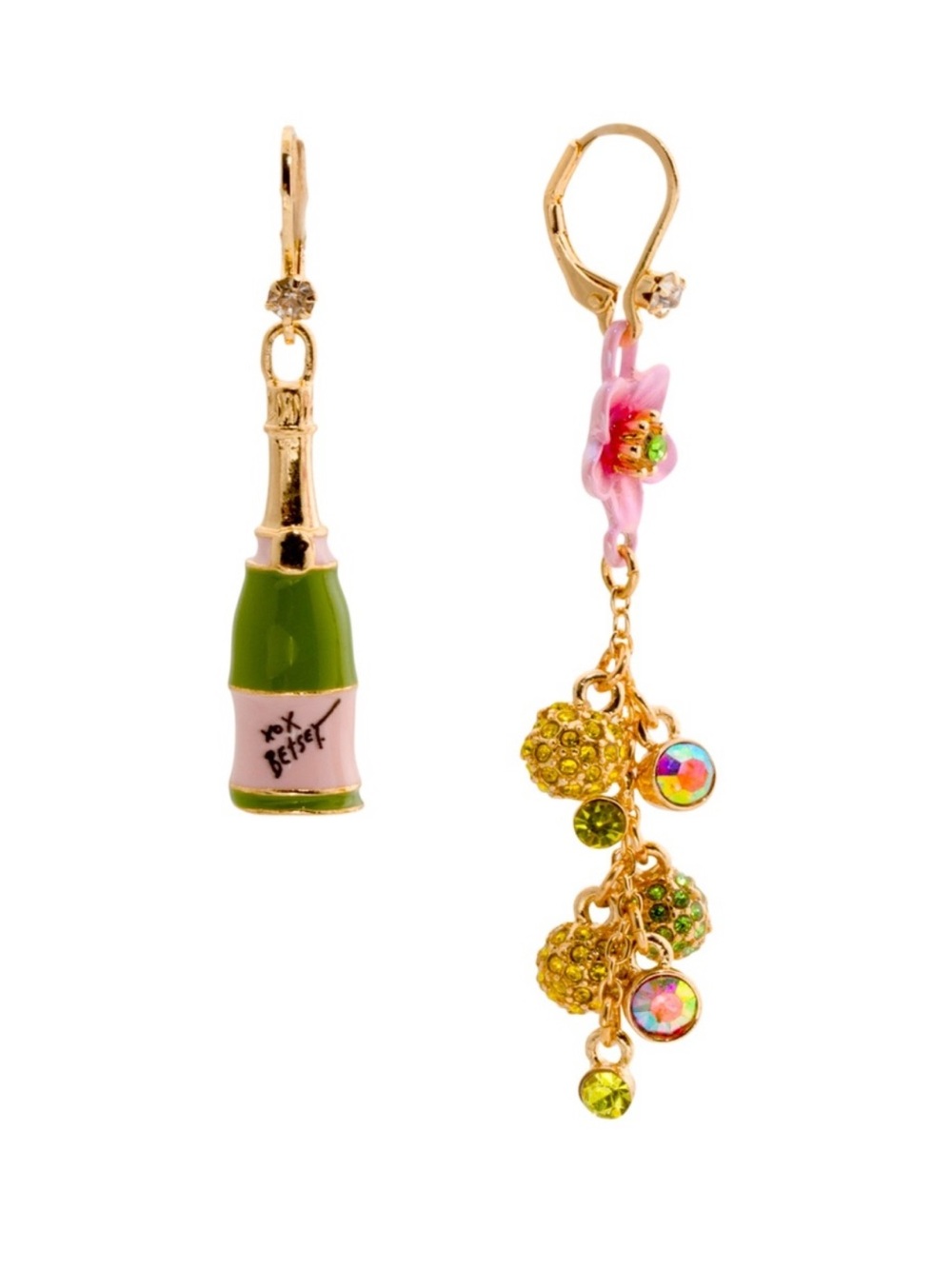 Betsey Johnson Champagne Non-Matching Earrings